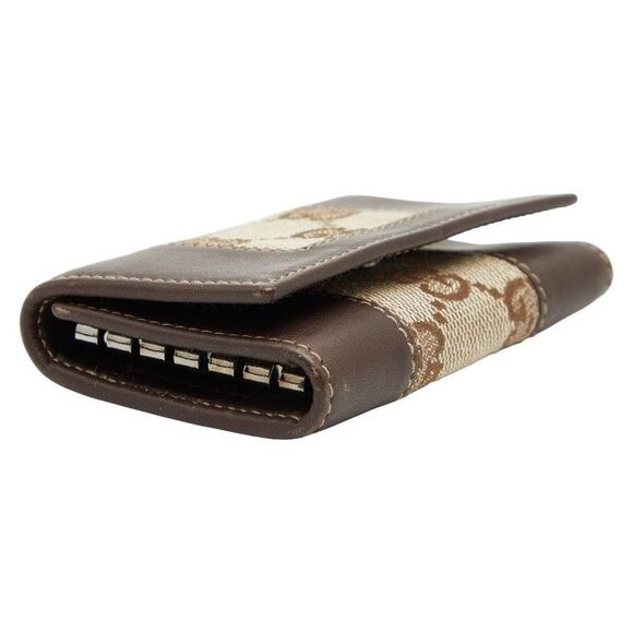 Gucci GG Canvas 6 Rows 124550 Brown Canvas Leather Women's Gucci - Picture 5 of 10